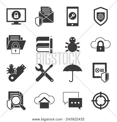 Digital Vector Data Protection Icon Set