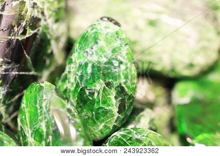 Green Chrome-diopside Mineral As Very Nice Natural Background