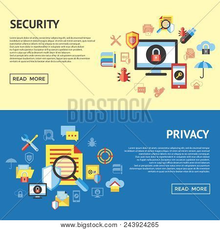 Digital Vector Data Protection Icon Set