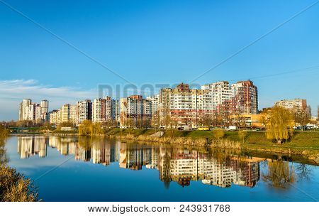 View Of The Troieshchyna Neighborhood Of Kiev. A Typical Whole-planned Bedroom District In Ukraine