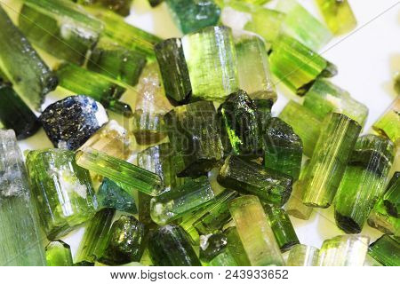 Green Verdelite Mineral Collection As Very Nice Background