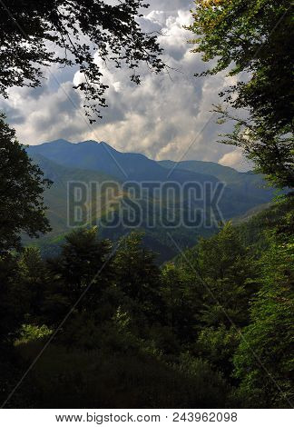 Amazing View On Italian Mountains In A Cloudy Day