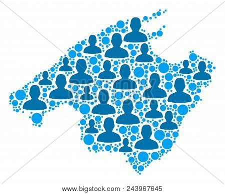 Population Spain Mallorca Island Map. Demography Vector Mosaic Of Spain Mallorca Island Map Combined