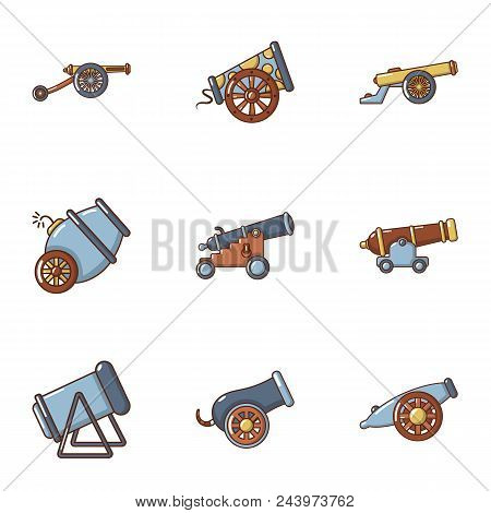 Armament Icons Set. Cartoon Set Of 9 Armament Vector Icons For Web Isolated On White Background