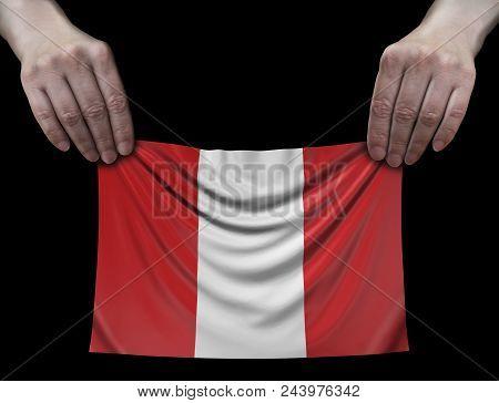 3d Illustration. Image Of Man Holding Peruvian Flag