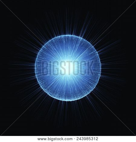 Hiigh Energy Particle Emmiting Rays Of Radiation. Nuclear Fucion Concept