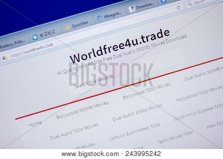 Ryazan, Russia - June 05, 2018: Homepage Of Worldfree4u Website On The Display Of Pc, Url - Worldfre