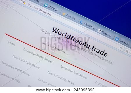 Ryazan, Russia - June 05, 2018: Homepage Of Worldfree4u Website On The Display Of Pc, Url - Worldfre