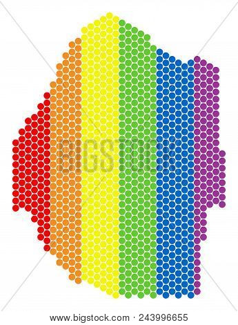 A Dotted Lgbt Swaziland Map For Lesbians, Gays, Bisexuals, And Transgenders. Color Vector Compositio