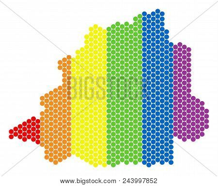 A Dotted Lgbt Vatican Map For Lesbians, Gays, Bisexuals, And Transgenders. Colorful Vector Compositi