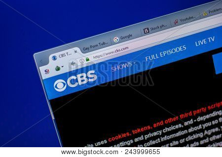 Ryazan, Russia - June 05, 2018: Homepage Of Cbs Website On The Display Of Pc, Url - Cbs.com