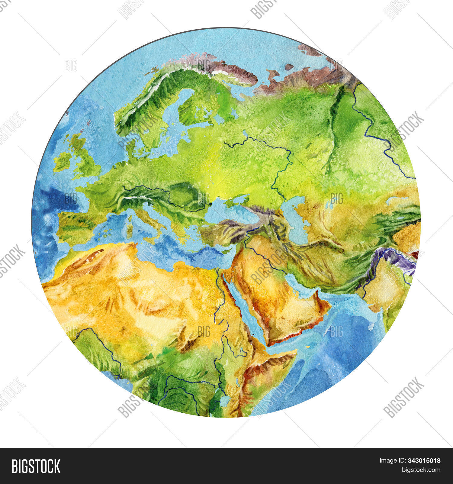 Geographical Map World Image Photo Free Trial Bigstock
