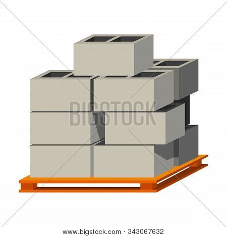 Heavy Concrete Building Blocks Pile Isolated Icon