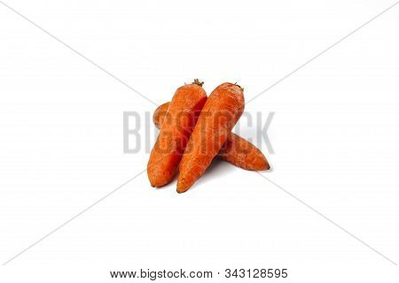 Boiled Carrots On A The White Background