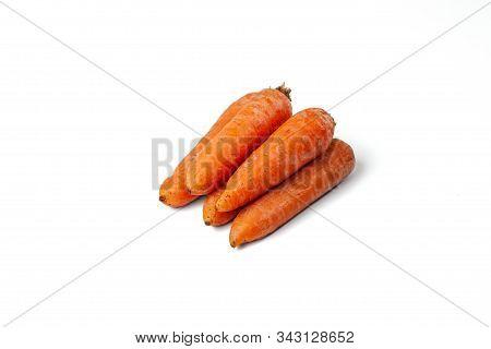 Boiled Carrots On A The White Background