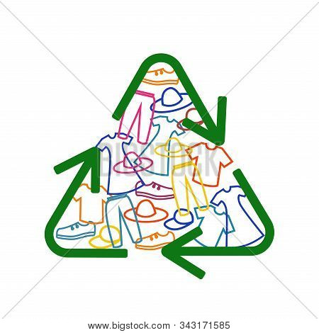 Vector Illustration With Drawn Symbols Of Things For Donation.
