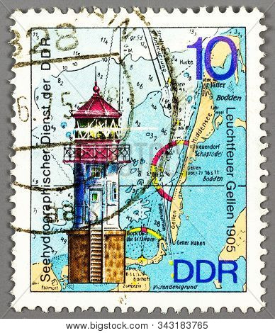 Dresden, Saxony, Germany -  01.04.2020: A Stamp Printed In Gdr (east Germany) In Honour Of The Bonfi