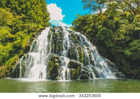 Owharoa Falls On The North Island Of New Zealand