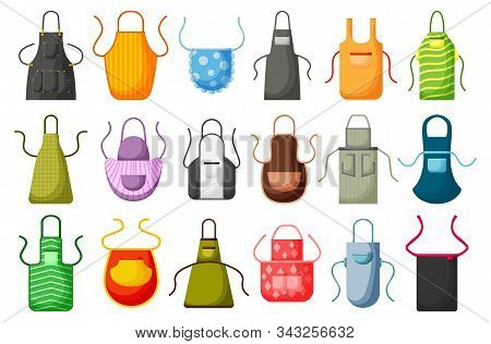 Kitchen Apron Vector Cartoon Icon Set. Isolated Cartoon Set Cook Uniform.vector Illustration Icon Ki