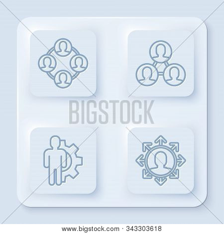 Set Line Project Team Base, Project Team Base, Human With Gear Inside And Project Team Base. White S