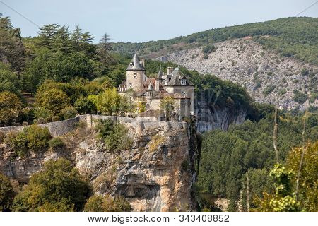 Castle Of Belcastel In Lacave. Lot, Midi-pyrenees, France