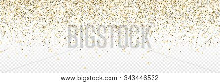 Gold Confetti. Confetti In Circle Shape Isolated On Transparent Background. Falling Gold Confetti Il