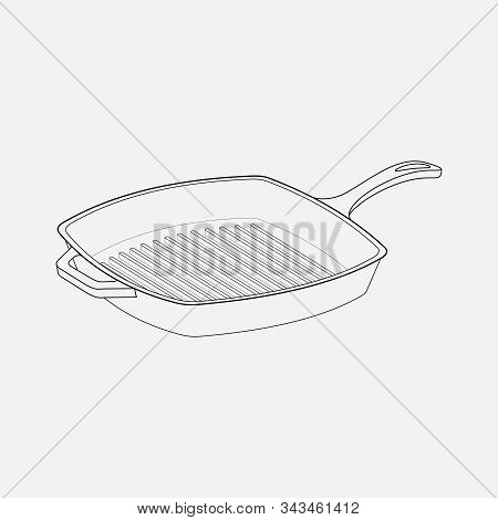 Skillet Icon Line Element. Vector Illustration Of Skillet Icon Line Isolated On Clean Background For