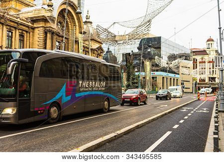 Cec Palace (palatul Cec), Landmark Of Old Town Bucharest, Historical Building In Bucharest, Romania,