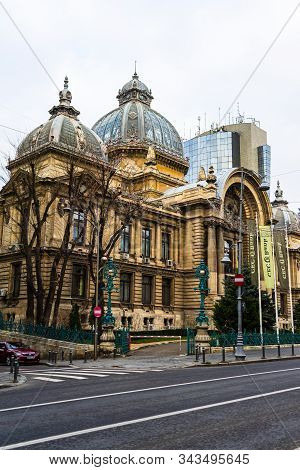 Cec Palace (palatul Cec), Landmark Of Old Town Bucharest, Historical Building In Bucharest, Romania,