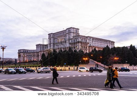 Palace Of The Parliament (palatul Parlamentului) In Bucharest, Capital Of Romania, 2020