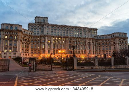 Palace Of The Parliament (palatul Parlamentului) In Bucharest, Capital Of Romania, 2020