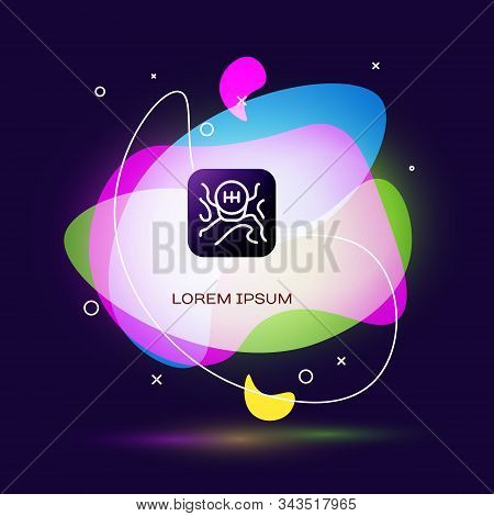 Black Gear Shifter Icon Isolated On Blue Background. Transmission Icon. Abstract Banner With Liquid 