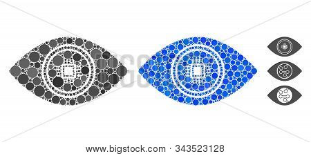 Smart Vision Eye Composition Of Circle Elements In Variable Sizes And Color Hues, Based On Smart Vis