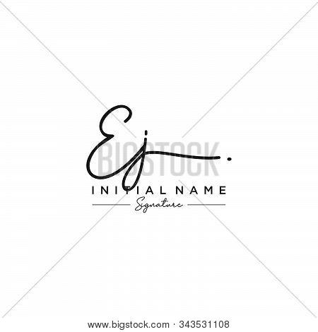 Letter Initial Ej Signature Logo Template Vector