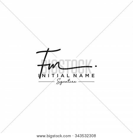 Letter Initial Fm Signature Logo Template Vector