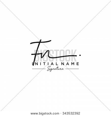 Letter Initial Fn Signature Logo Template Vector