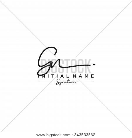 Letter Initial Gn Signature Logo Template Vector