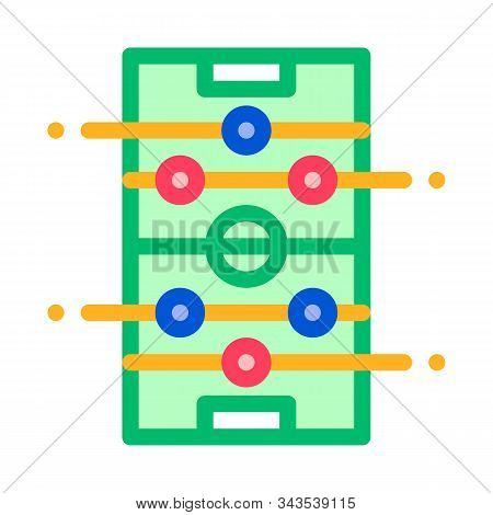 Interactive Kids Table Football Vector Sign Icon Thin Line. Football Foosball Soccer Game Children P