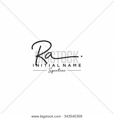 Letter Initial Ra Signature Logo Template Vector