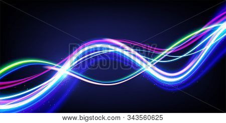 Slow Shutter Light Trails Effect In Vector