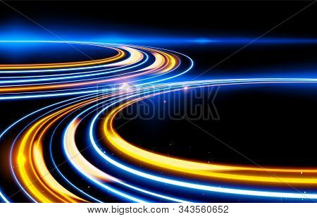 Slow Shutter Light Trails Effect In Vector