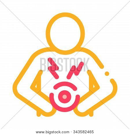 Bellyache Icon Vector. Outline Bellyache Sign. Isolated Contour Symbol Illustration