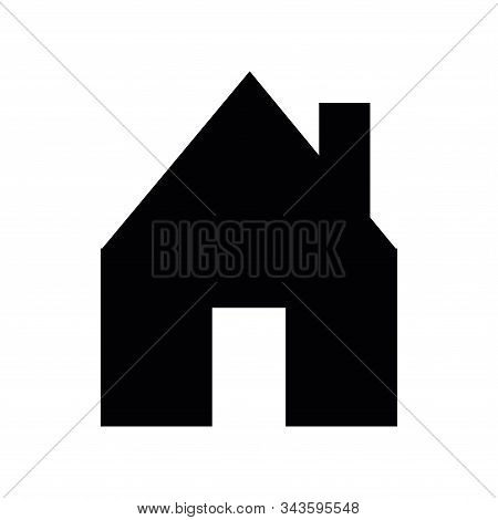 Simple Home Icon With Flat And Minimalist Design. Black And White Home Symbol Element. House Basic E
