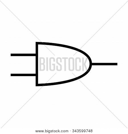 And Gate Circuit Symbol Or Logic Gate Diagram Vector. Sign, Icon, Symbol.