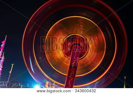 Photo Of A Carousel At Night In A Long Exposure