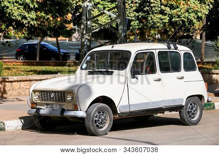 Rabat - Sale - Kenitra, Morocco - September 28, 2019: Old French Economy Car Renault 4 In The Town S