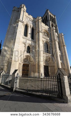 Exterior Facade Of The Basilica Of Saint Denis, Saint-denis, Paris, France