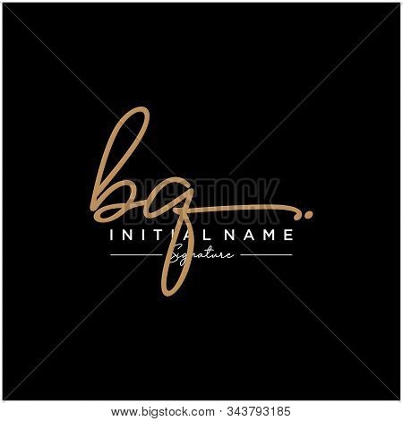 Letter Initial Bq Signature Logo Template Vector