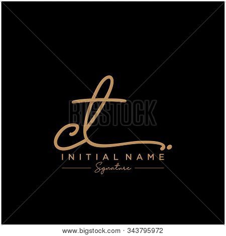 Letter Initial Ct Signature Logo Template Vector