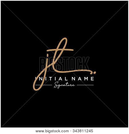 Letter Initial Jt Signature Logo Template Vector